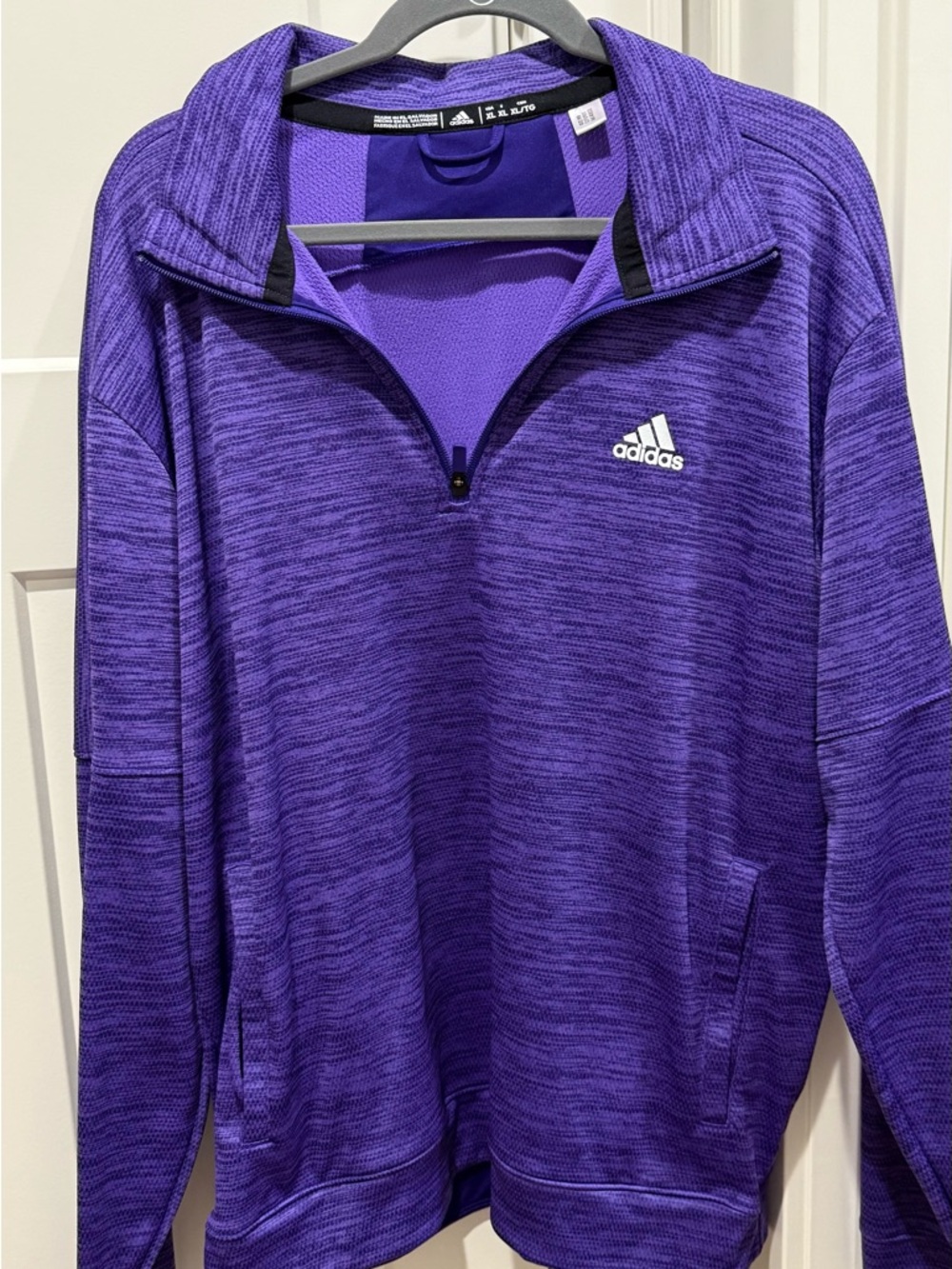 adidas Purple Athletic Quarter-Zip Top